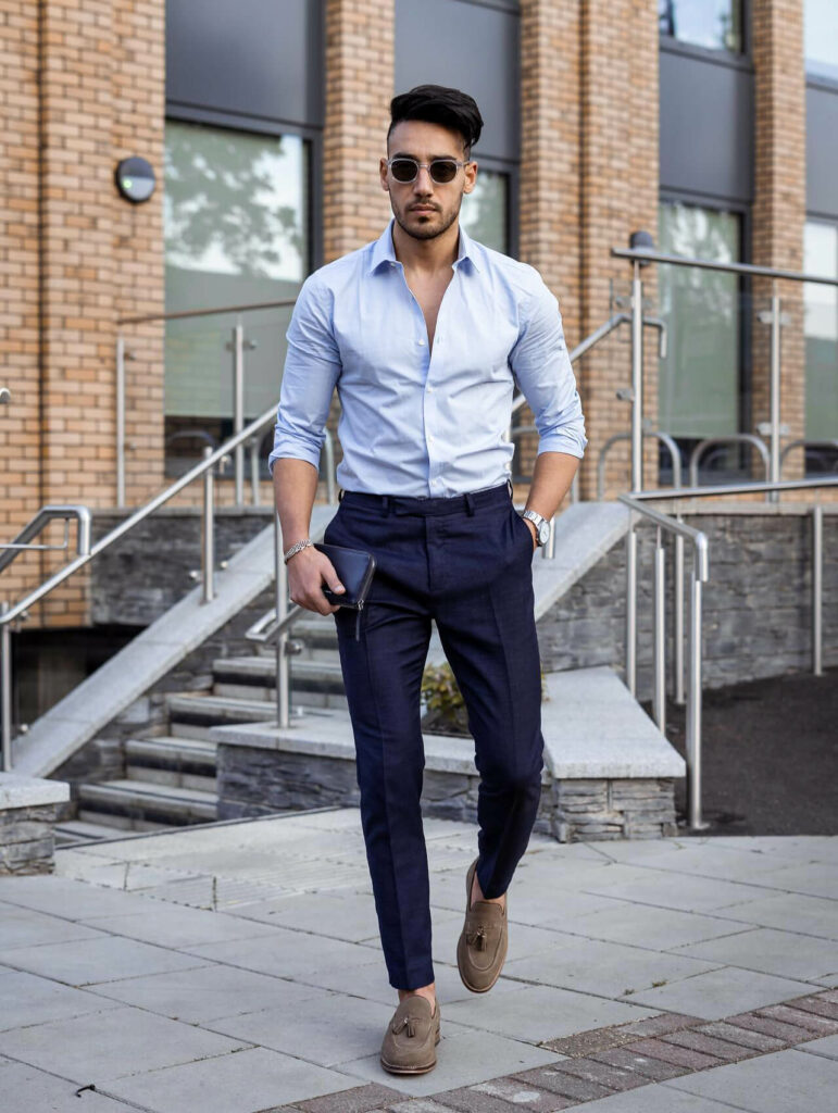 Light Blue Shirt Outfit Ideas for Men