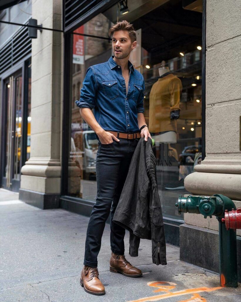 Denim Blue Shirt Matching Pant Ideas