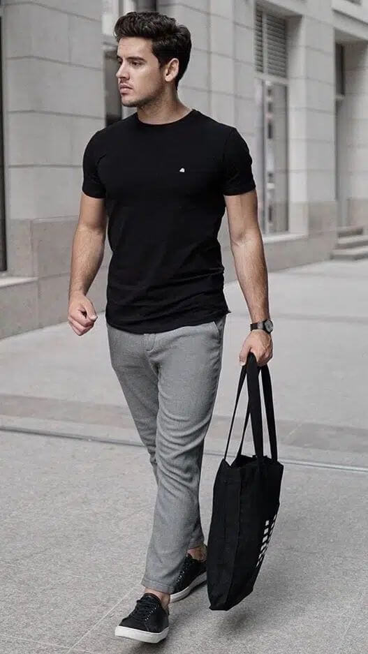 Black T-Shirt Matching Pants For Men