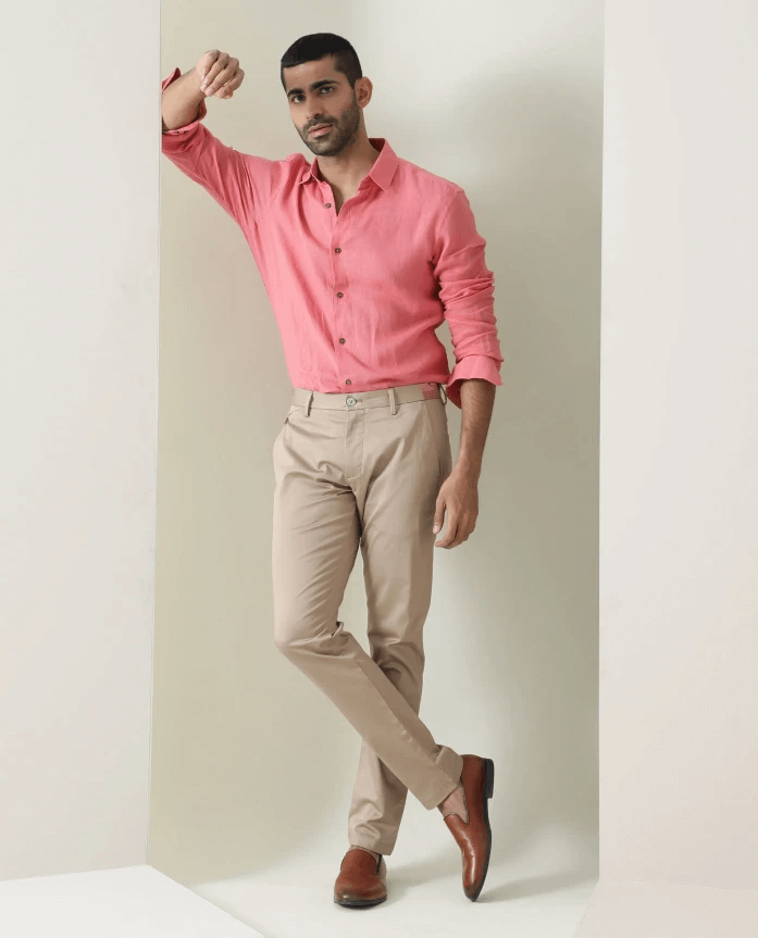 Pink Shirt Matching Pants For Men