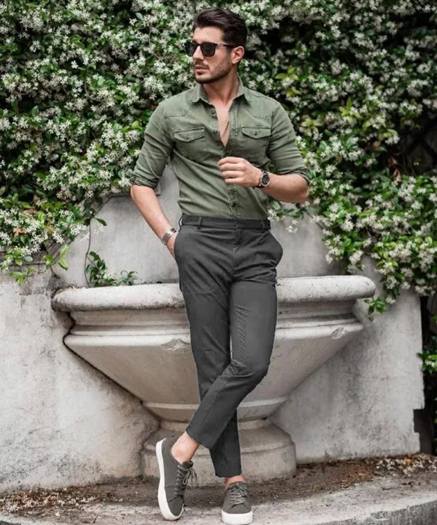 gray pants outfit ideas men